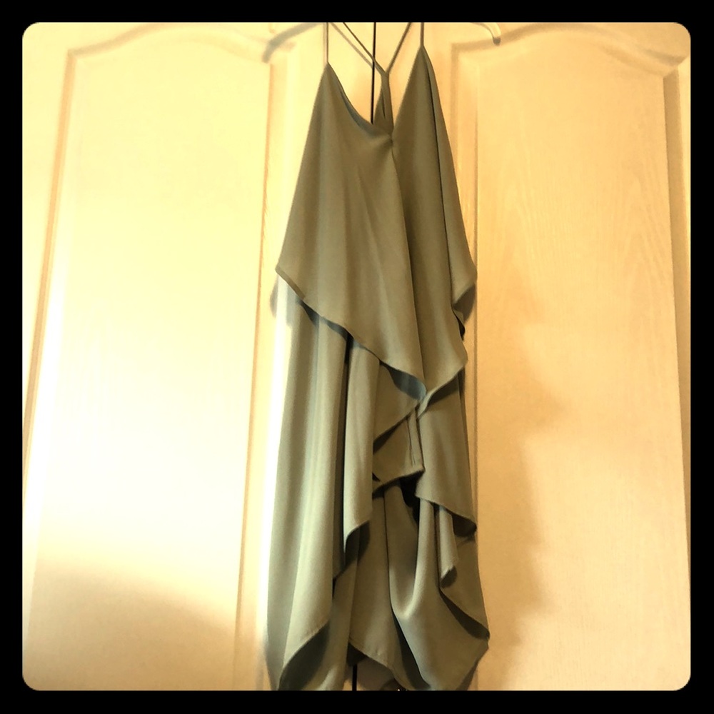 Flowing open back multi-layer dress